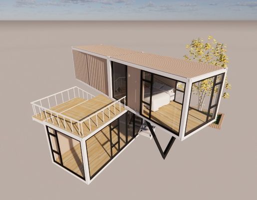 20ft o 40ft Luxury Design Due strati Appartamento Abitazione Fabbricata Portabile Container House con vetrate di alluminio