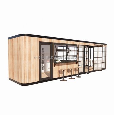 Hotel e Parco UE Container Coffee Bar Mobile Struttura in acciaio in legno Sunlight House Bar all'aperto