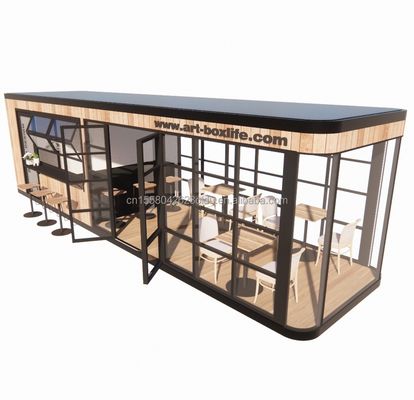 Hotel e Parco UE Container Coffee Bar Mobile Struttura in acciaio in legno Sunlight House Bar all'aperto