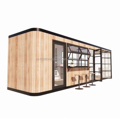 Hotel e Parco UE Container Coffee Bar Mobile Struttura in acciaio in legno Sunlight House Bar all'aperto
