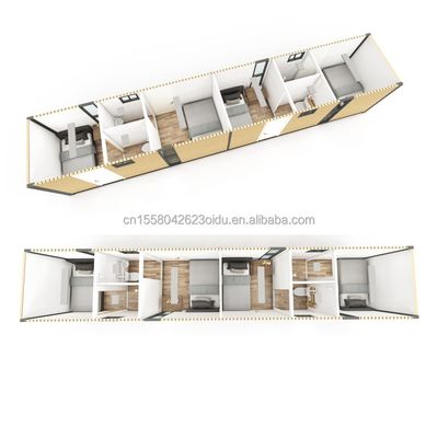 Container per spedizioni mobili con 4 camere da letto Residenziale Mini Lounge Parete 50/75/100mm Wave Sandwich Panel