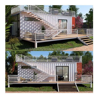 Casa prefabbricata in contenitori in acciaio galvanizzato con bagno e design smontabili