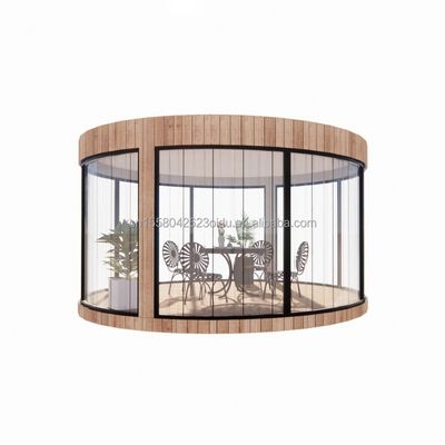 Tubi quadrati in acciaio galvanizzato Caselle in legno standard UE Caselle in vetro Sunshine House Prefabbricato Negozio mobile