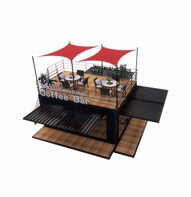 Negozio 20ft Parco Barbecue Contenitore Mobile Assemblea Portatile Bar da caffè Casa di legno con 50/75/100mm Wave Sandwich Pannello Pareti