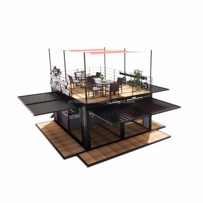 Negozio 20ft Parco Barbecue Contenitore Mobile Assemblea Portatile Bar da caffè Casa di legno con 50/75/100mm Wave Sandwich Pannello Pareti