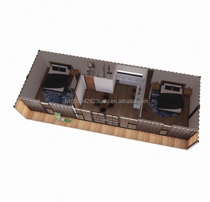 Struttura principale tubi quadrati in acciaio galvanizzato lusso 2 camere da letto modulo contenitore piatto per casa comoda in 20 piedi o 40 piedi