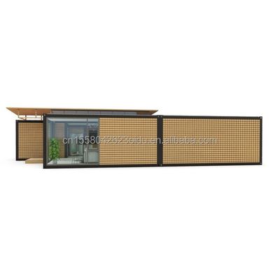 Casa prefabbricata con modello di contenitore moderno e pareti di pannelli sandwich ondulati