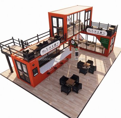 20ft Prefabbricato Customized Mobile Coffee Shop Container Bar con colore personalizzato e piegatura in acciaio galvanizzato