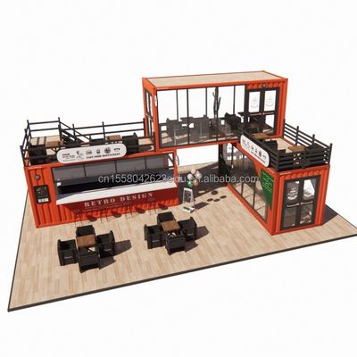 20ft Prefabbricato Customized Mobile Coffee Shop Container Bar con colore personalizzato e piegatura in acciaio galvanizzato
