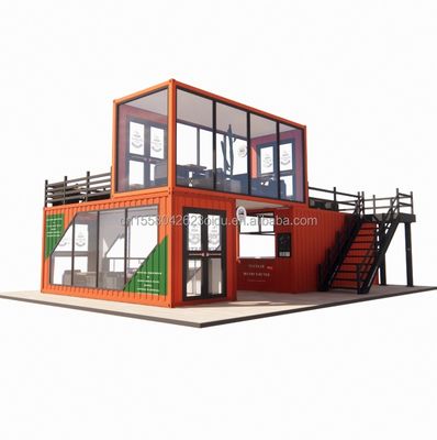20ft Prefabbricato Customized Mobile Coffee Shop Container Bar con colore personalizzato e piegatura in acciaio galvanizzato