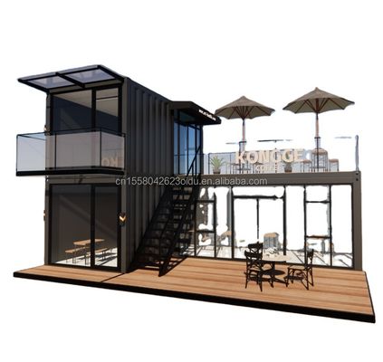 Contenitore di piegatura in acciaio galvanizzato negozio di caffè 40ft casa prefabbricata progettazione di edifici per hotel a telaio in acciaio