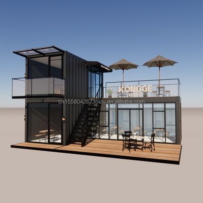 Contenitore di piegatura in acciaio galvanizzato negozio di caffè 40ft casa prefabbricata progettazione di edifici per hotel a telaio in acciaio