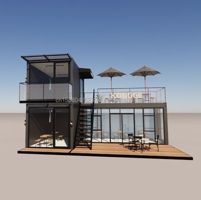 Contenitore di piegatura in acciaio galvanizzato negozio di caffè 40ft casa prefabbricata progettazione di edifici per hotel a telaio in acciaio