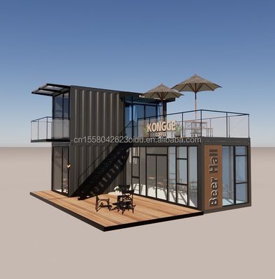 Contenitore di piegatura in acciaio galvanizzato negozio di caffè 40ft casa prefabbricata progettazione di edifici per hotel a telaio in acciaio