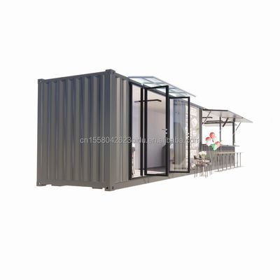 Tubi quadrati in acciaio galvanizzato Struttura principale 20ft-40ft Contenitore modulare personalizzato Caffe' Food Stall con design moderno