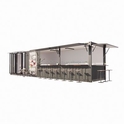 Tubi quadrati in acciaio galvanizzato Struttura principale 20ft-40ft Contenitore modulare personalizzato Caffe' Food Stall con design moderno