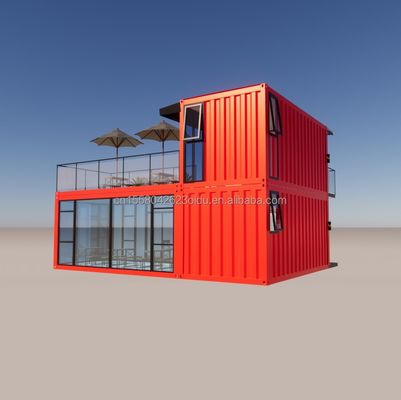 Pingui Customized 20ft/40ft Tubes Quadrati di Acciaio Galvanizzato Contenitore di Spedizione Caffè Contenitore Portatile Ristorante per Negozio