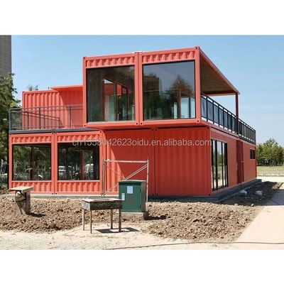 Struttura in acciaio prefabbricata Contenitore Ristorante Cucina Camera da letto con finestre in lega di alluminio e grande design di finestre