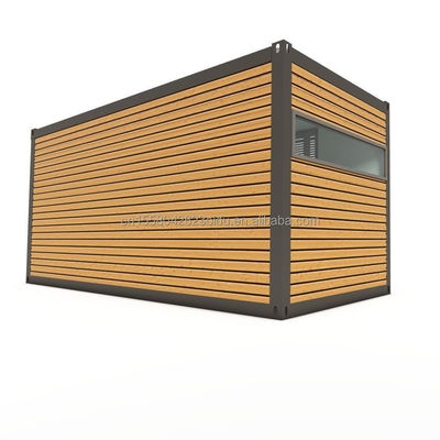 Alloggio alberghiero 20ft Container prefabbricato Casa di ufficio con porta scorrevole in legno e finestre in alluminio