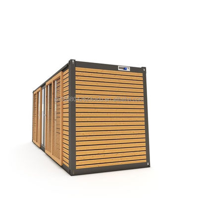 Alloggio alberghiero 20ft Container prefabbricato Casa di ufficio con porta scorrevole in legno e finestre in alluminio