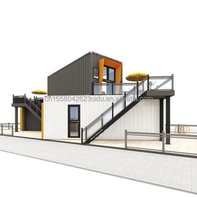 Container Bar Restaurante Modificato Coffee Shop con struttura in acciaio Edificio e 50/75/100mm Wave Sandwich Panel Parete