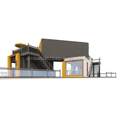 Container Bar Restaurante Modificato Coffee Shop con struttura in acciaio Edificio e 50/75/100mm Wave Sandwich Panel Parete