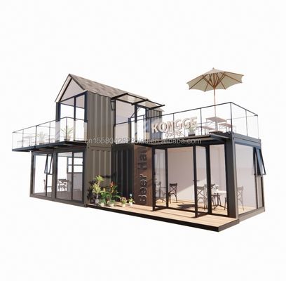 20ft 40ft Hotel moderno semplice 4 camere da letto 1 garage Casa prefabbricata Container Villa Casa Vertice tetto Rapido assemblaggio