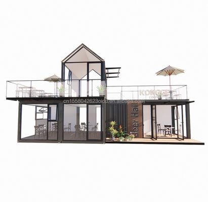 20ft 40ft Hotel moderno semplice 4 camere da letto 1 garage Casa prefabbricata Container Villa Casa Vertice tetto Rapido assemblaggio
