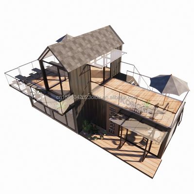 20ft 40ft Hotel moderno semplice 4 camere da letto 1 garage Casa prefabbricata Container Villa Casa Vertice tetto Rapido assemblaggio