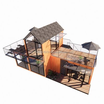 Struttura in acciaio con tetto inclinato personalizzato Villa muro 50/75/100mm pannello sandwich ondulato Bagno e 3 camere da letto Casa contenitore