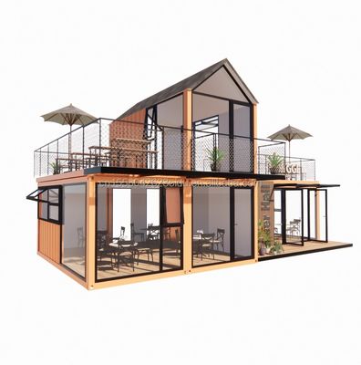 Struttura in acciaio con tetto inclinato personalizzato Villa muro 50/75/100mm pannello sandwich ondulato Bagno e 3 camere da letto Casa contenitore