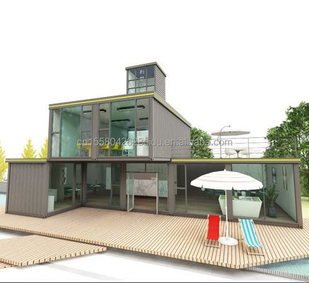 Tubi quadrati in acciaio galvanizzato La fondazione della bella camera da letto in stile moderno Loft House Container Prefab Beach Hotel Villa
