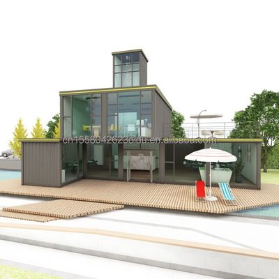 Tubi quadrati in acciaio galvanizzato La fondazione della bella camera da letto in stile moderno Loft House Container Prefab Beach Hotel Villa