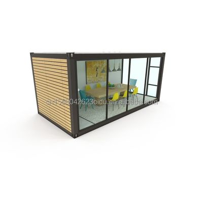 Mobile e portatile magazzino prefabbricato 20ft Container di spedizione ufficio con 50/75/100mm Wave Sandwich pannello muro