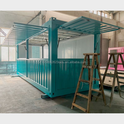 Contenitore di vetro in lega di alluminio Bar da caffè 10 piedi 20 piedi Fast Food Mini Pop-up Shop con muro 50/75/100mm Wave Sandwich Panel