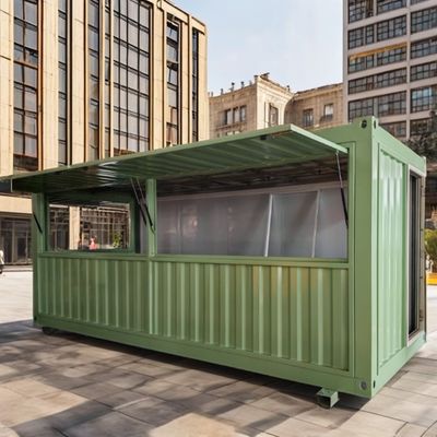 Tubi quadrati in acciaio galvanizzato Struttura principale Case contenitori per tutto l'assemblaggio 20ft 40ft Prefab Coffee Shop