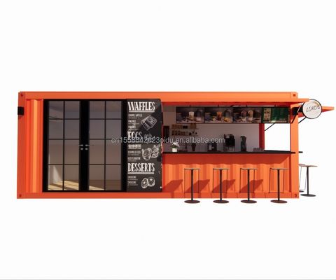 Acciaio Galvanizzato 180g Cornice di acciaio Moderno Disegno Prefabbricato 20ft Container Bar Caffe'