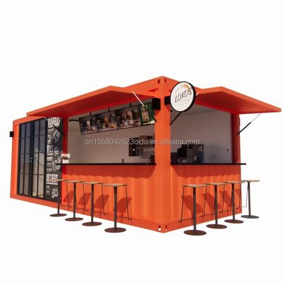 Acciaio Galvanizzato 180g Cornice di acciaio Moderno Disegno Prefabbricato 20ft Container Bar Caffe'