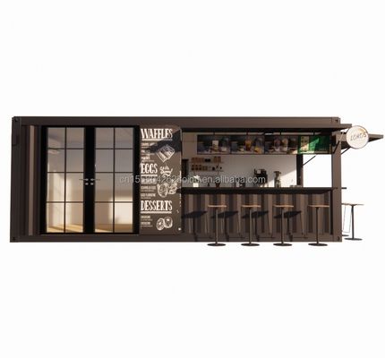 Acciaio Galvanizzato 180g Cornice di acciaio Moderno Disegno Prefabbricato 20ft Container Bar Caffe'