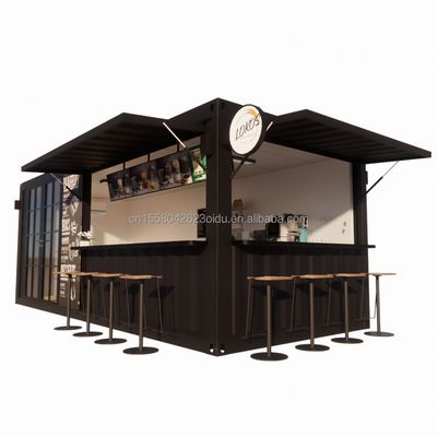 Acciaio Galvanizzato 180g Cornice di acciaio Moderno Disegno Prefabbricato 20ft Container Bar Caffe'