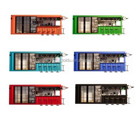 Acciaio Galvanizzato 180g Cornice di acciaio Moderno Disegno Prefabbricato 20ft Container Bar Caffe'
