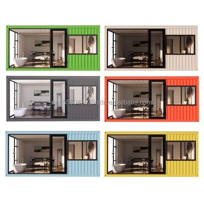 Affordable 20ft o 40ft Portatile Acciaio leggero Container tetto piatto Studio Prefab Casa Prefab con colore personalizzato