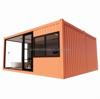 Affordable 20ft o 40ft Portatile Acciaio leggero Container tetto piatto Studio Prefab Casa Prefab con colore personalizzato