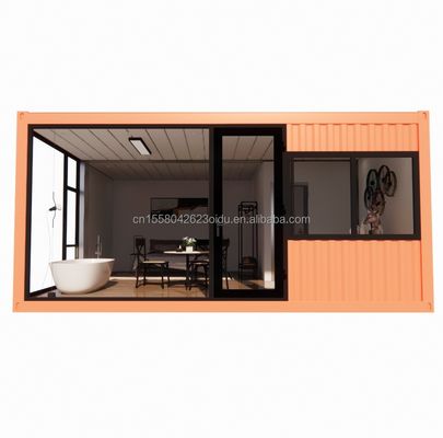Affordable 20ft o 40ft Portatile Acciaio leggero Container tetto piatto Studio Prefab Casa Prefab con colore personalizzato