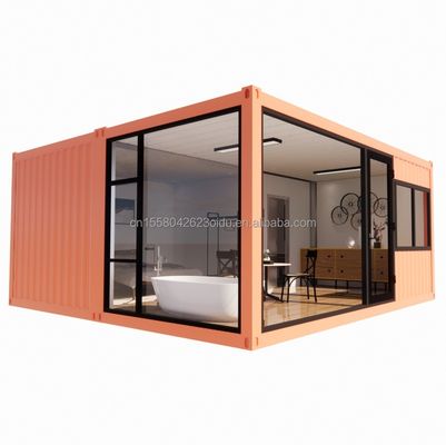Affordable 20ft o 40ft Portatile Acciaio leggero Container tetto piatto Studio Prefab Casa Prefab con colore personalizzato