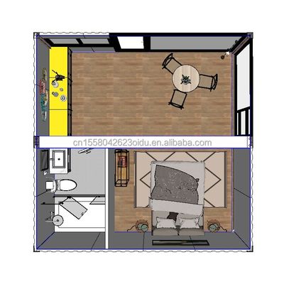 Affordable 20ft o 40ft Portatile Acciaio leggero Container tetto piatto Studio Prefab Casa Prefab con colore personalizzato