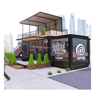 Moderno Design 20ft o 40ft Container Prefabbricato Coffee Shop Chiosco Costruito con materiale di pannello sandwich in acciaio