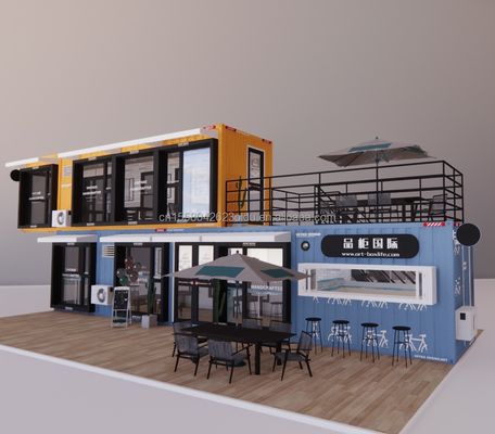 Container di piegatura in acciaio galvanizzato Disegno bar caffè Casa negozio mobile Container ristorante