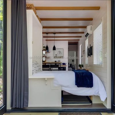 Casa in contenitore in legno portatile da 40 piedi con 2 camere da letto e 1 soggiorno