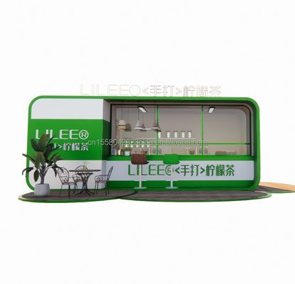 2024 Design Esterno Espandibile Modulare 20ft/40ft Acciaio Contenitore di Spedizione Chiosco Portable Cafe Bar con attrezzature